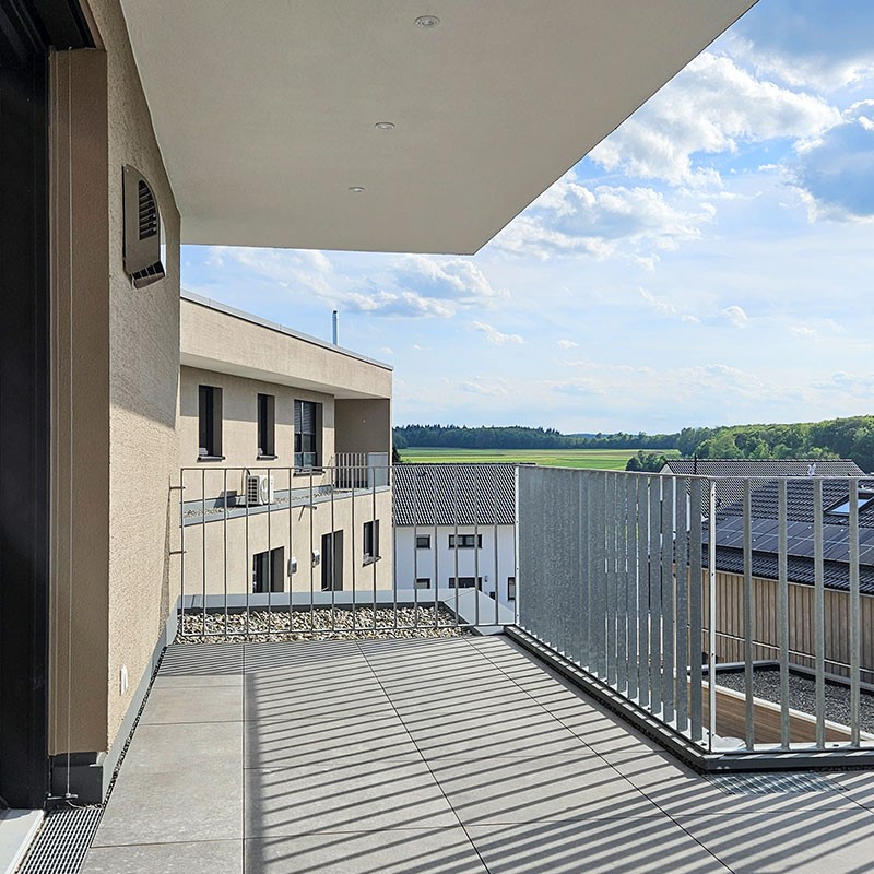 Aussicht vom Balkon, Mehrfamilienhaus, Hülben